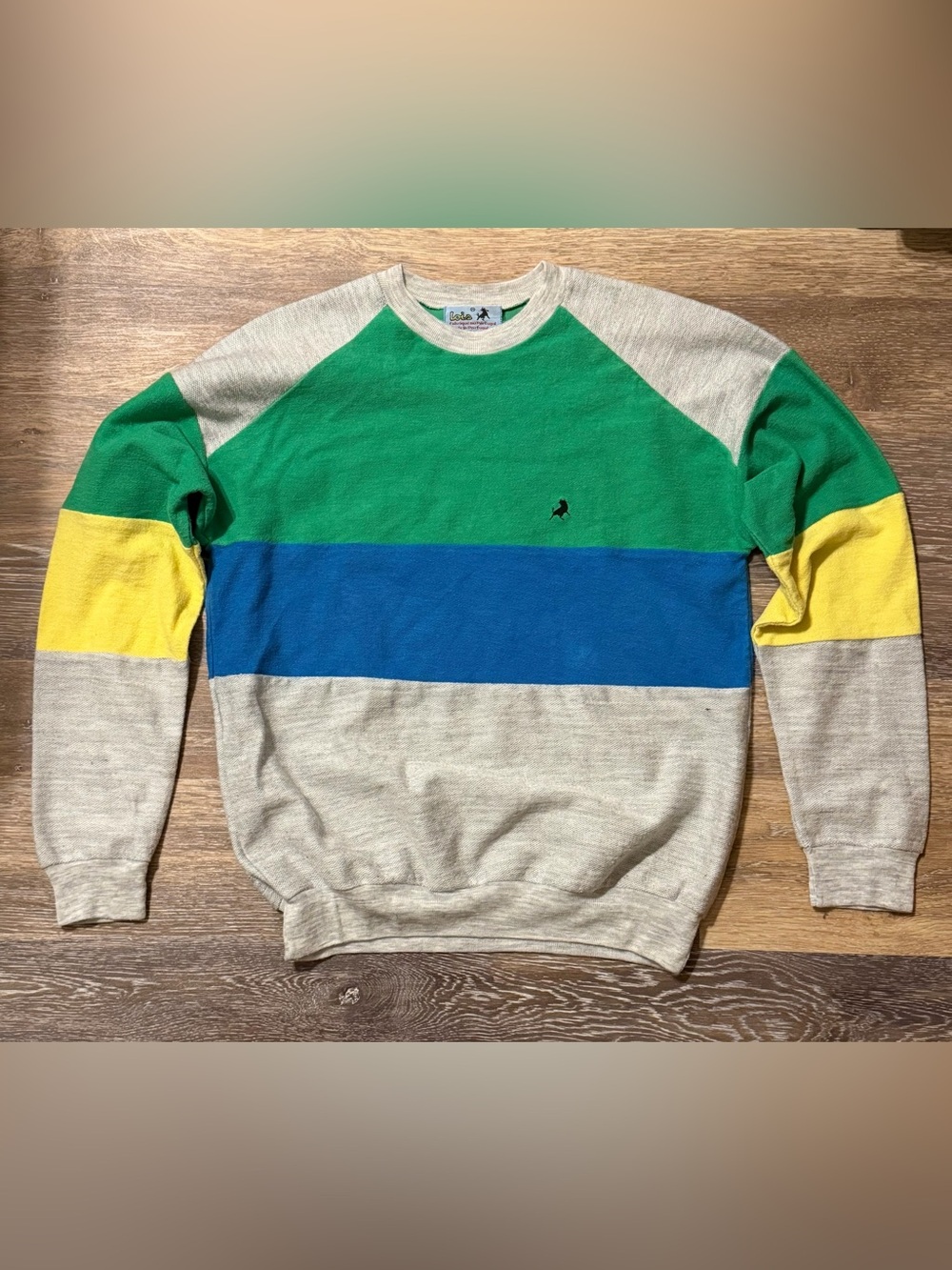 Vintage 80s Lois Colorblock Bull Logo Sweatshirt Made Portugal